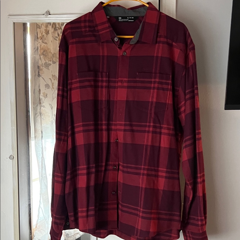 Under Armour Red Plaid Casual Shirt